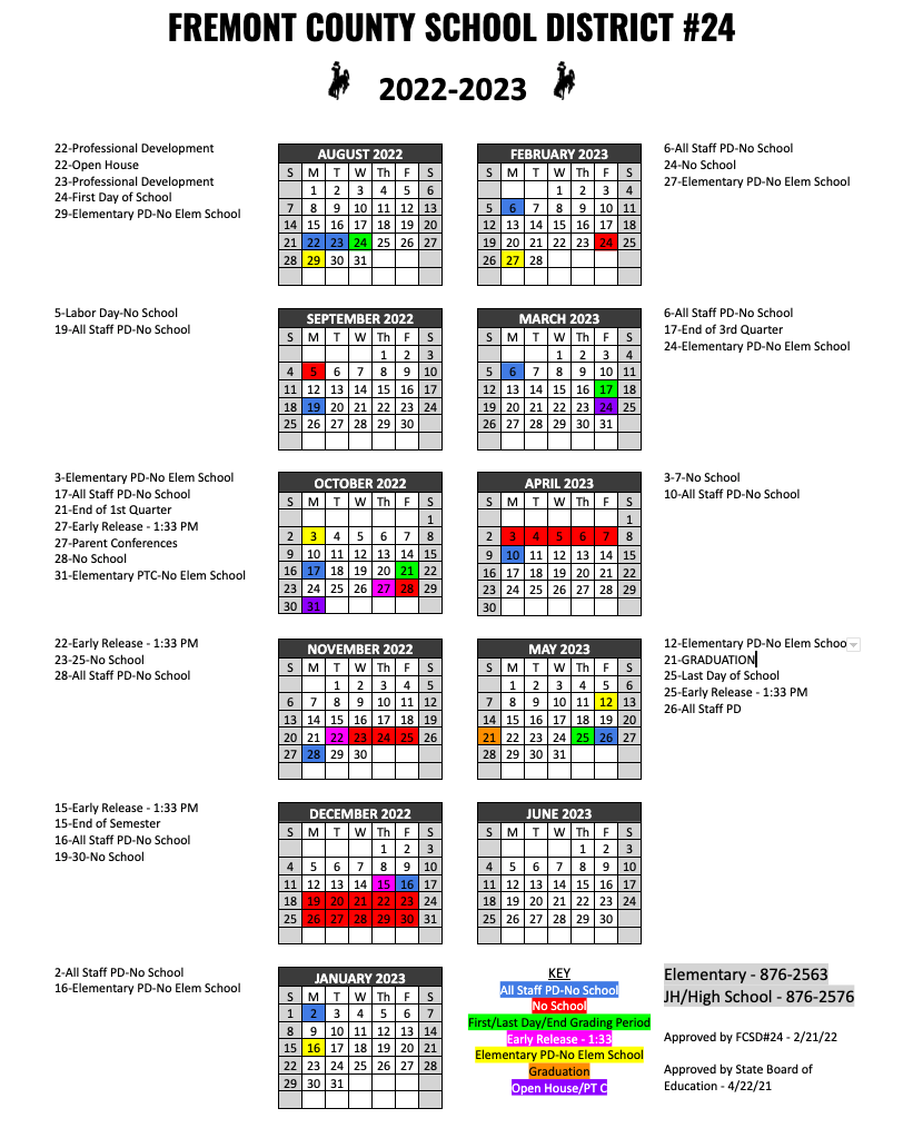 FCSD#24 2022-2023 School Calendar