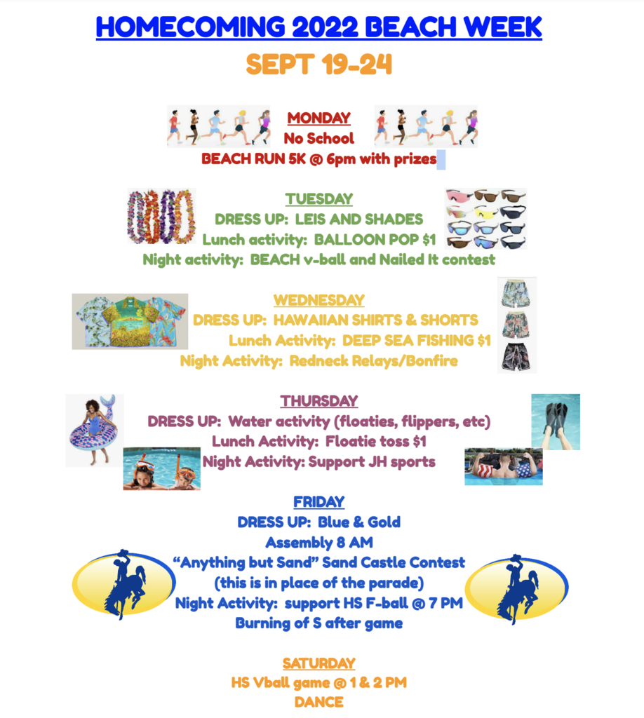 Homecoming Week 2022 Beach Week Sept 19-24