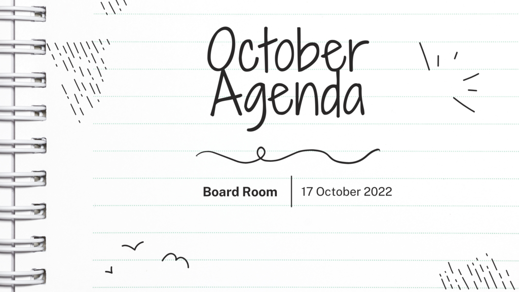 October Agenda Board Room 17 October 2022