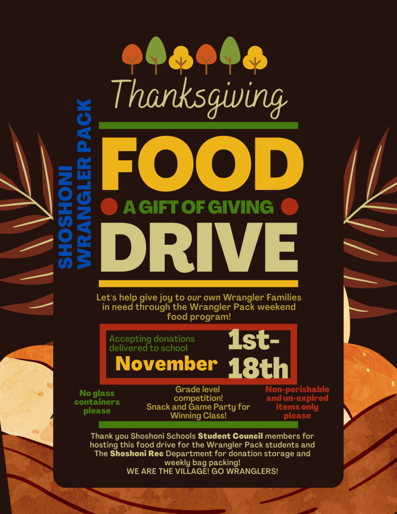 In support of our very own Wrangler students...Our annual Food Drive!