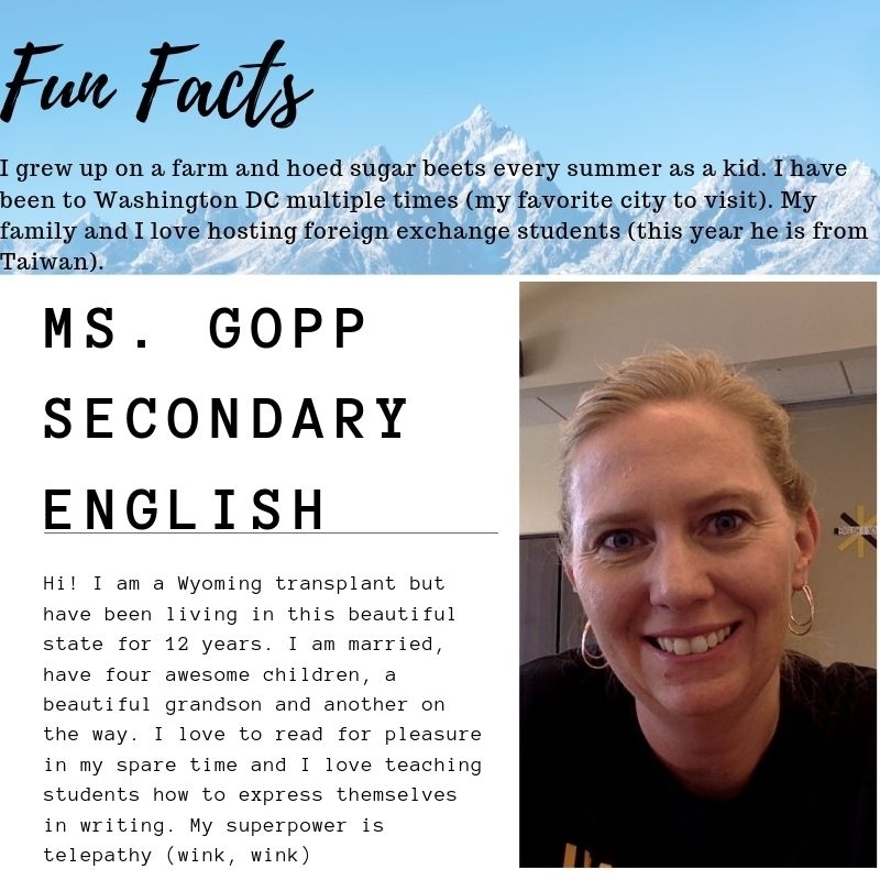 Ms. Gopp secondary English