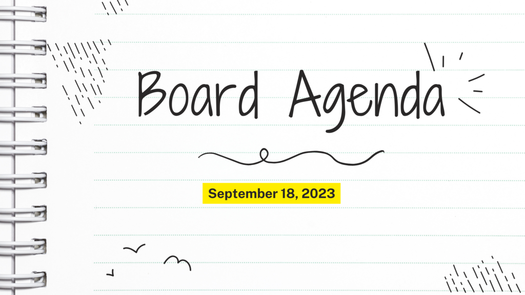 Board Agenda September 18, 2023