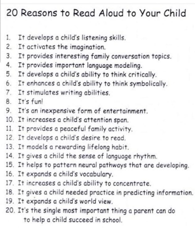 20 reasons to read aloud to your child