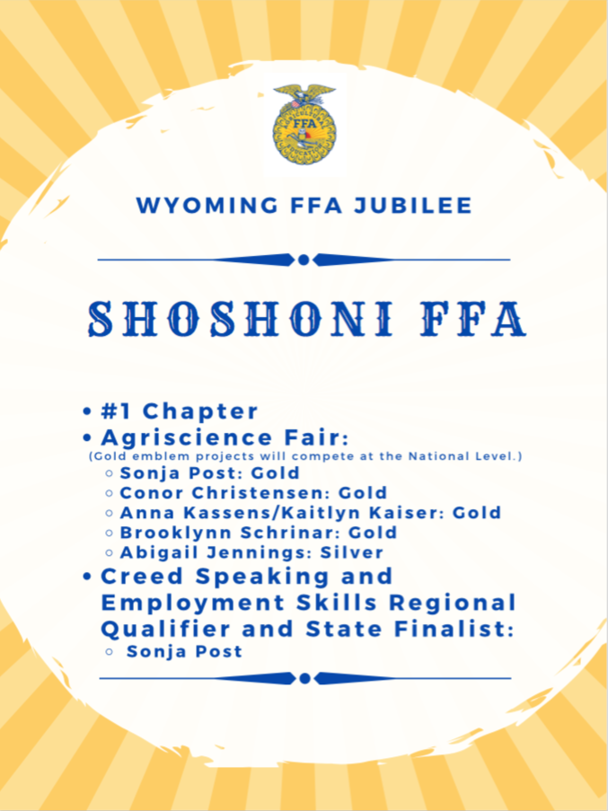 Shoshoni FFA Jubilee results